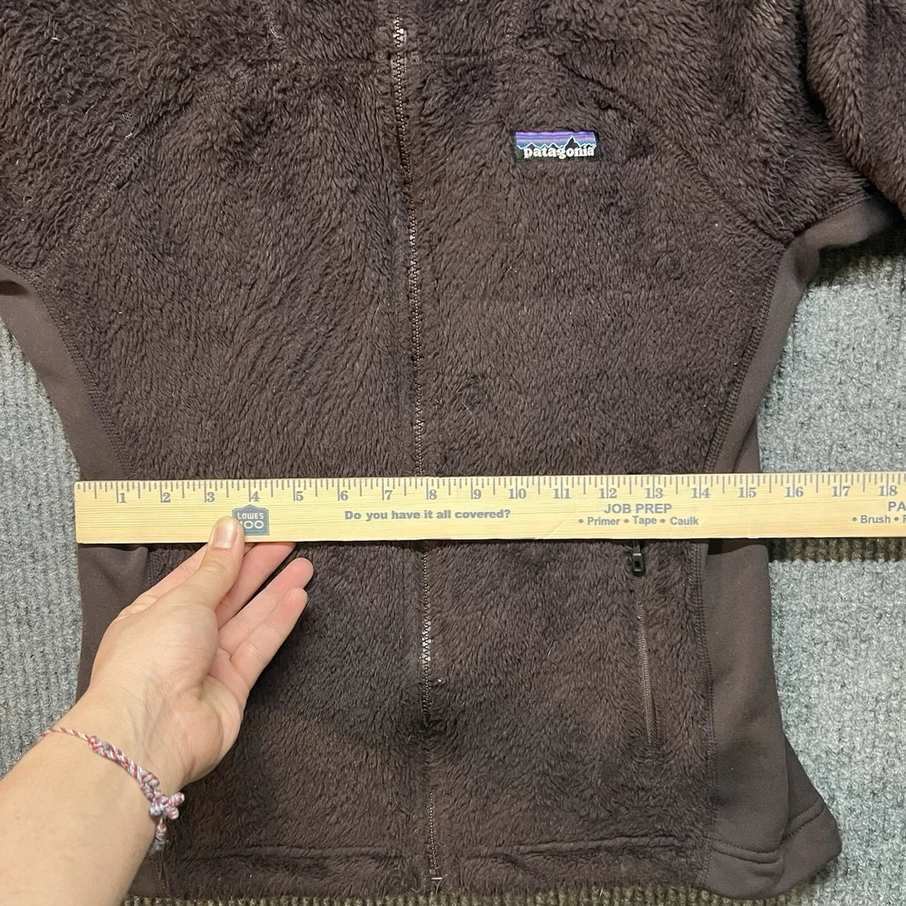 Patagonia Womens R3 Hi-Loft Hoody Small Brown Full Zip Long Sleeve Polartec READ